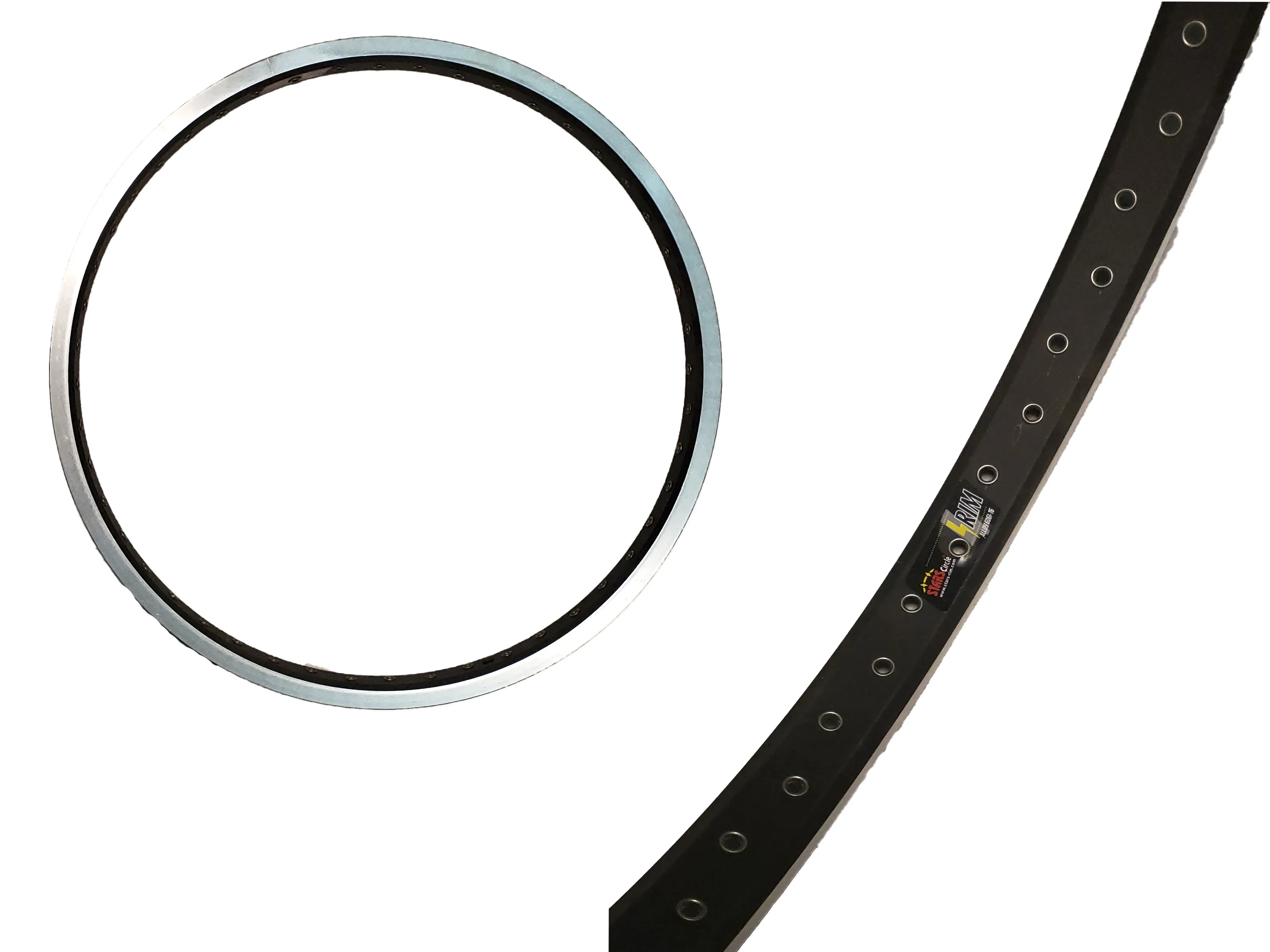 Llanta aluminio anillada R. 20 simple pared